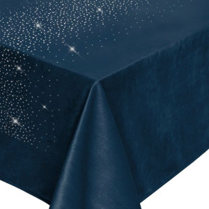Obrus Bieżnik na Stół Welur SHINY Granatowy 40x140