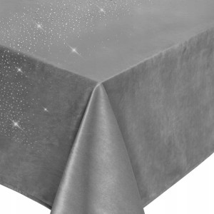 Obrus Bieżnik na Stół Welur SHINY Szary 40x140