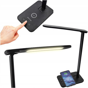 Denver Lampka Biurowa Led Usb Ładowanie Qi Czarna
