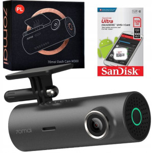 70mai M300 język PL+ karta SANDISK 128 GB 100 MB/s