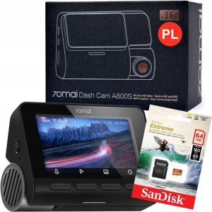 Kamera samochodowa 70mai A800S 4K + karta 64GB
