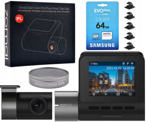 70mai A500S + wsteczna + filtr CPL + karta 64 GB