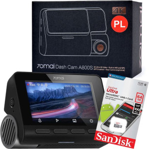 Wideorejestrator kamera 70mai A800S 4K+ karta 64GB