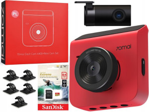Wideorejestrator KAMERA przód tył 70mai a400+ 64GB