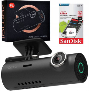 70mai M300 język PL + karta SANDISK 64 GB 100 MB/s