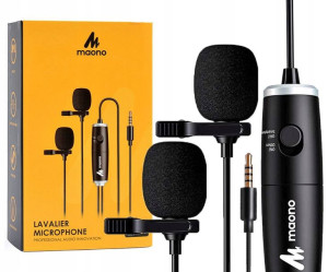 MAONO AU-201 podwójny mikrofon krawatowy DSLR