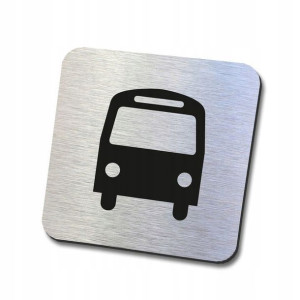 srebrna tabliczka informacyjna autobus 2