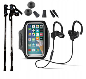 Nordic Walking Kijki Trekkingowe +słuchawki +etui
