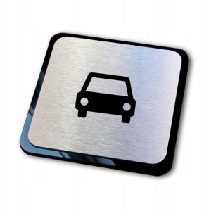 srebrna tabliczka informacyjna grawer auto