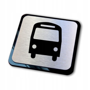 srebrna tabliczka informacyjna grawer autobus 2