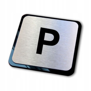 srebrna tabliczka informacyjna grawer parking