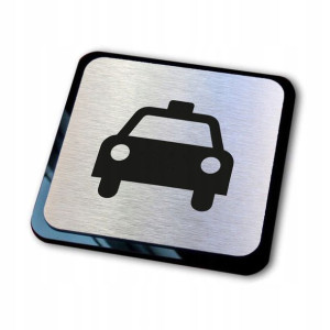 srebrna tabliczka informacyjna grawer taxi 2