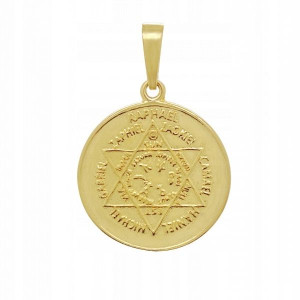 Srebrny Medalik Siedmiu Archaniołów 925 Pozłacany
