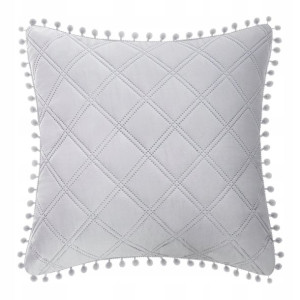 Poszewka na Poduszkę Jasiek Pompony 45x45 Szara