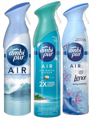 Ambi Pur Odświeżacz Powietrza MIX 3x300ml spray Caribbean Spring Ocean