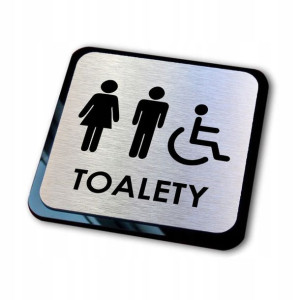 srebrna tabliczka informacyjna grawer WC wspólna