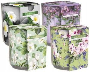 Bispol Świeca Zapachowa w szkle Floral Spring Relax MIX x4
