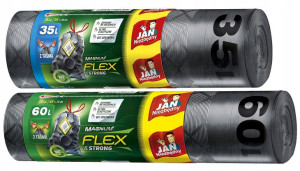 JAN NIEZBĘDNY Worki na śmieci Magnum Strong FLEX 35L 60L czarne
