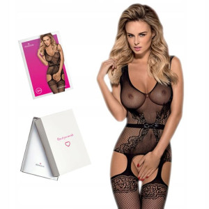 Bodystocking, otwarty krok. Piękny kombinezon