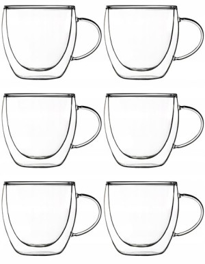 KOMPLET SZKLANKI podwójne ścianki 6 x 250 ml DUO