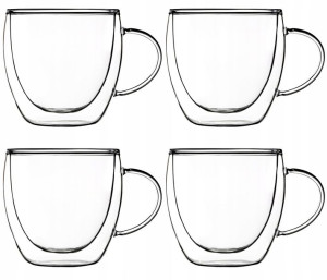 SZKLANKA komplet na kawę herbatę 4 x 250 ml DUO