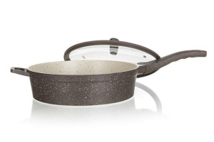 PATELNIA GŁĘBOKA tradycyjna wok marmurkowa 28cm 4L