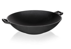 PATELNIA ŻELIWNA WOK czarna BANQUET 36,5 cm