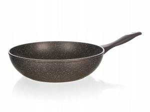 PATELNIA tradycyjna WOK GŁĘBOKA brown GRANITE 28cm