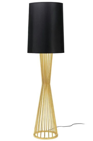 Lampa podłogowa HOLMES złota z czarnym kloszem