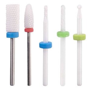 Zestaw frezów ceramicznych do manicure hybrydy i żelu 5 szt