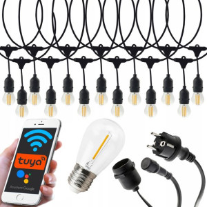 SMART GIRLANDA ogrodowa łańcuch 15m E27 LED WIFI