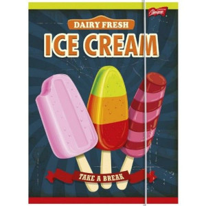 Teczka szkolna z gumką A4 CREAM STRZEGOM papierowa
