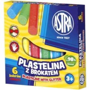 Plastelina brokatowa 6 kolorów ASTRA
