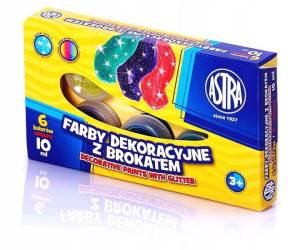 Farby brokatowe szkolne 6 kolorów 10 ml ASTRA