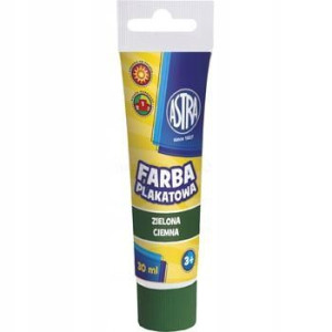 Farba plakatowa szkolna ciemna zielona 30ml tubka