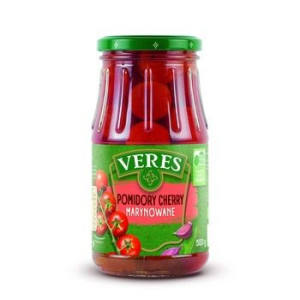 Pomidory marynowane cherry Veres 500g.