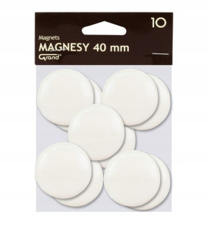 Magnes biurwy do tablic 40mm GRAND biały 10szt