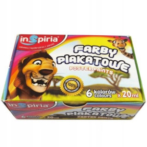 Farby plakatowe 6 kol. 20ml INSPIRIA