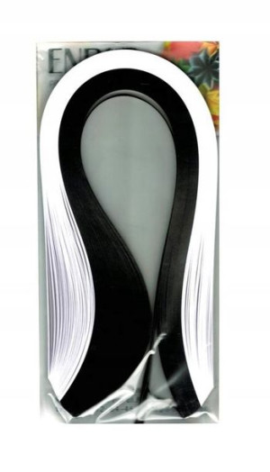 Paski do quillingu biało-czarne 420x3mm 200szt