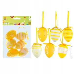 Ozdoba jajka plastik 6cm 6szt. mix s160026y