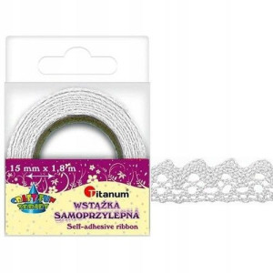 Fabric Tape Koronka ozdobna biała D12-1