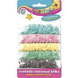 Konfetti dekoracyjne cekinowe kółka mix 5 kolorów