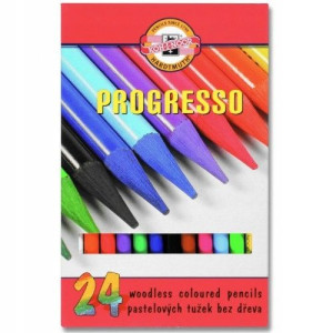 Kredki PROGRESSO 24 kolory bezdrzewne