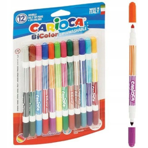 Pisaki CARIOCA BiColor 12 szt. 24 kol.