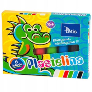 Plastelina szkolna 15g 6 kolorów Tetis