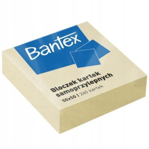 Notes samoprzylepny karteczki 50x50 żółty Bantex
