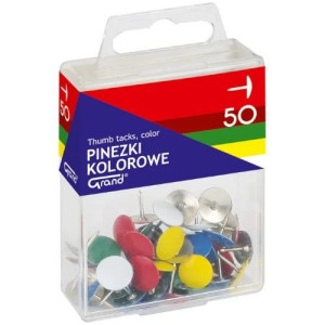 Pinezki GRAND kolorowe opakowanie 50 szt. T4