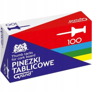 Pinezki tablicowe kolorowe beczułki 100 szt.
