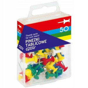 Pinezki tablicowe GRAND 50 szt. plastikowe opak.