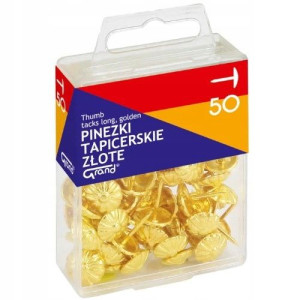 Pinezki GRAND tapicerskie złote 50szt. tłoczone